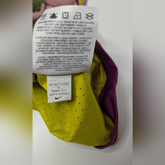 Nike Dri-fit Womens Tank Top Medium Pink Yellow Color Block Mesh - Picture 6 of 9